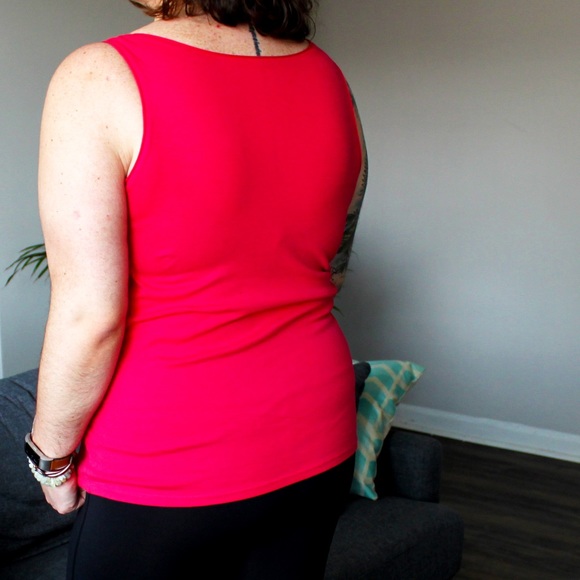 Fuschia Pink Tank with Buttons - Picture 2 of 5